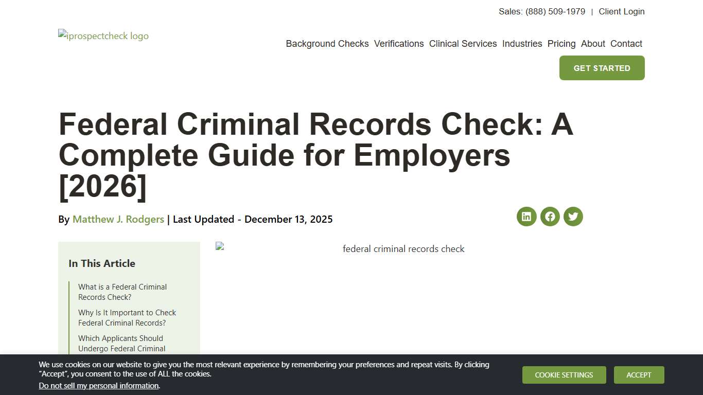 Federal Criminal Records Check: A Complete Guide for Employers [2026] iprospectcheck